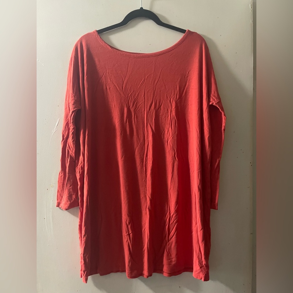 Cherish Orange Red Oversized 3/4 Sleeve Tunic SM